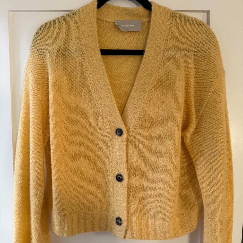 Everlane Mustard Button-Up Cardigan